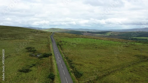 Aerial view of the Ligford Road close to the Strabane transmitting station in Northern Ireland photo