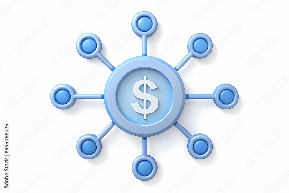 3D AI Automation with Dollar Icon for Financial Processes Cost Saving Benefits Vector Illustration 3D AI Automation with Dollar Icon for Financial Processes Cost Saving Benefits Vector Illustration