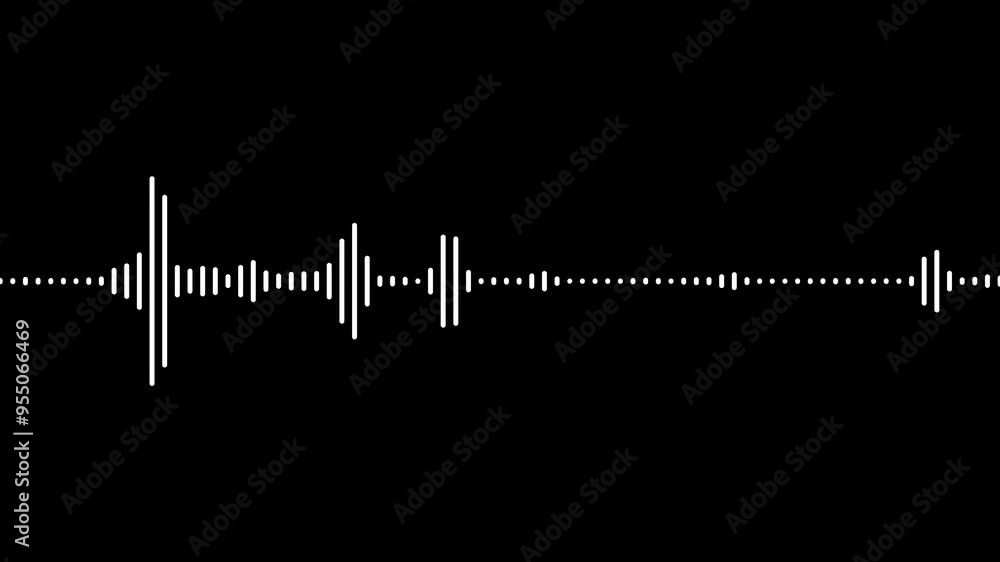 Sound wave audio spectrum black background, audio waveform spectrum animation.4k abstract music sound wave or audio wavefrom isolated on black background.Audio waves Animated on black background,