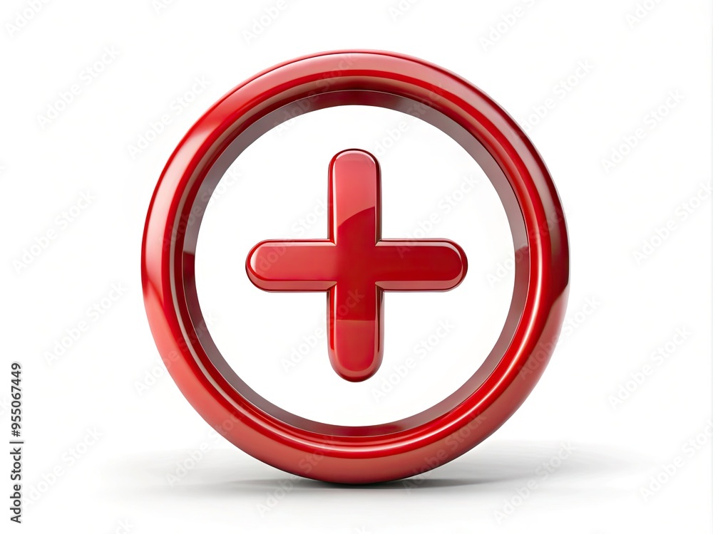 Fototapeta premium A stylized, modern emblem featuring a bold, red 