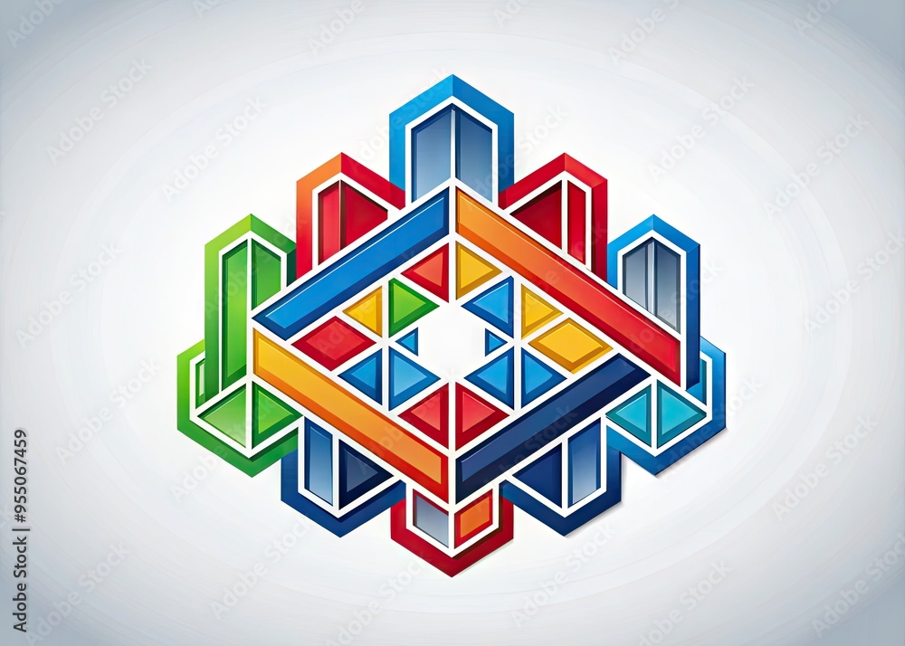 A stylized, modern district emblem features interconnected geometric shapes in bold colors, conveying unity, innovation, and progress, perfect for government, education, or urban development branding. A stylized, modern district emblem features interconnected geometric shapes in bold colors, conveying unity, innovation, and progress, perfect for government, education, or urban development branding.