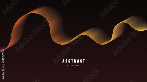 Dynamic Abstract Gradient Gold and Red Wave Lines Background.