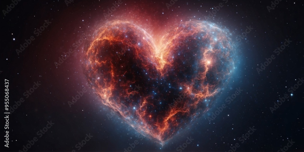 Valentine's Day cosmic heart nebula in a starry space. Valentine's Day cosmic heart nebula in a starry space.