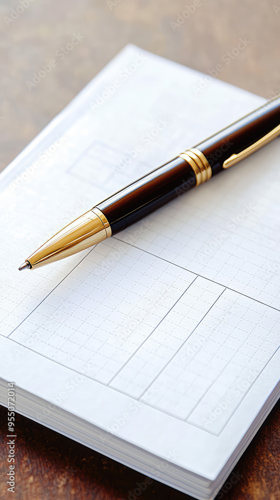 A Classic Pen Rests Atop a Checkbook, Ready to Sign Your Next Big Move. A Classic Pen Rests Atop a Checkbook, Ready to Sign Your Next Big Move.