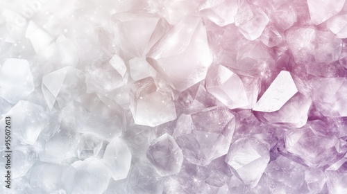 Beautiful abstract background featuring translucent ice crystals with a soft pastel gradient, perfect for creative designs.