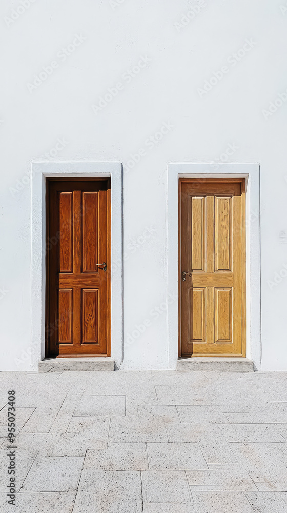 Two Doors, Two Choices: A Minimalist Architectural Scene Two Doors, Two Choices: A Minimalist Architectural Scene