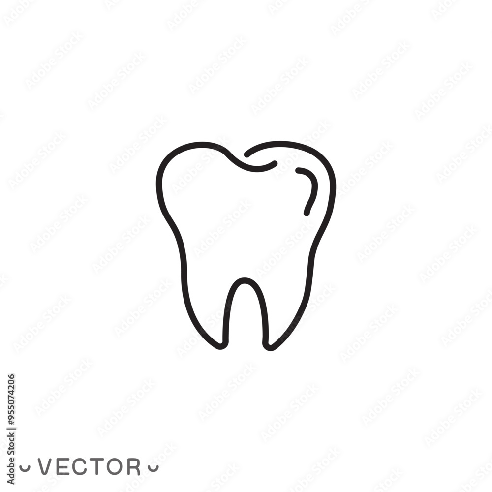tooth line icon, teeth concept thin line symbol isolated on white background, editable stroke eps 10 vector illustration tooth line icon, teeth concept thin line symbol isolated on white background, editable stroke eps 10 vector illustration