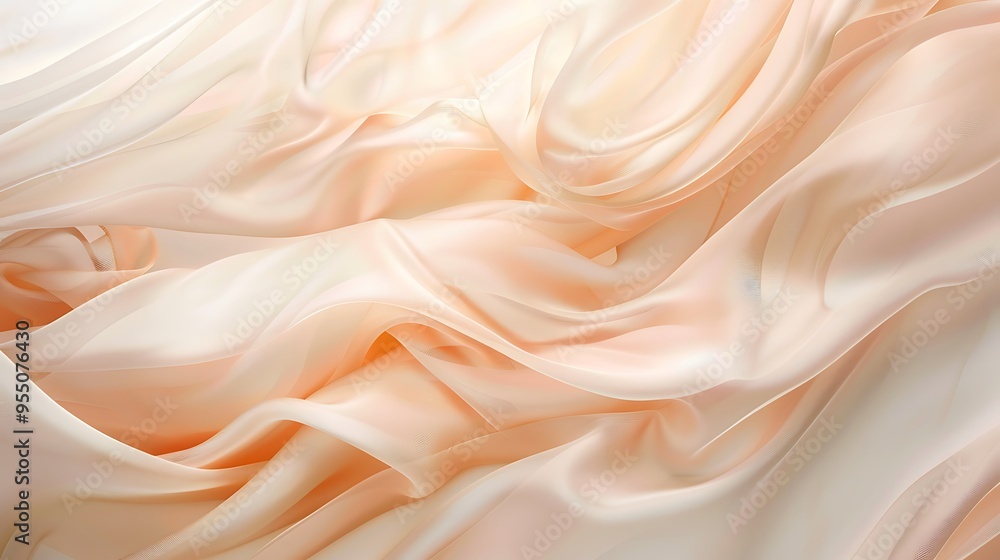 Soft and Flowing Fabric Creating a Dreamy Atmosphere with Light Tones and Gentle Curves Soft and Flowing Fabric Creating a Dreamy Atmosphere with Light Tones and Gentle Curves