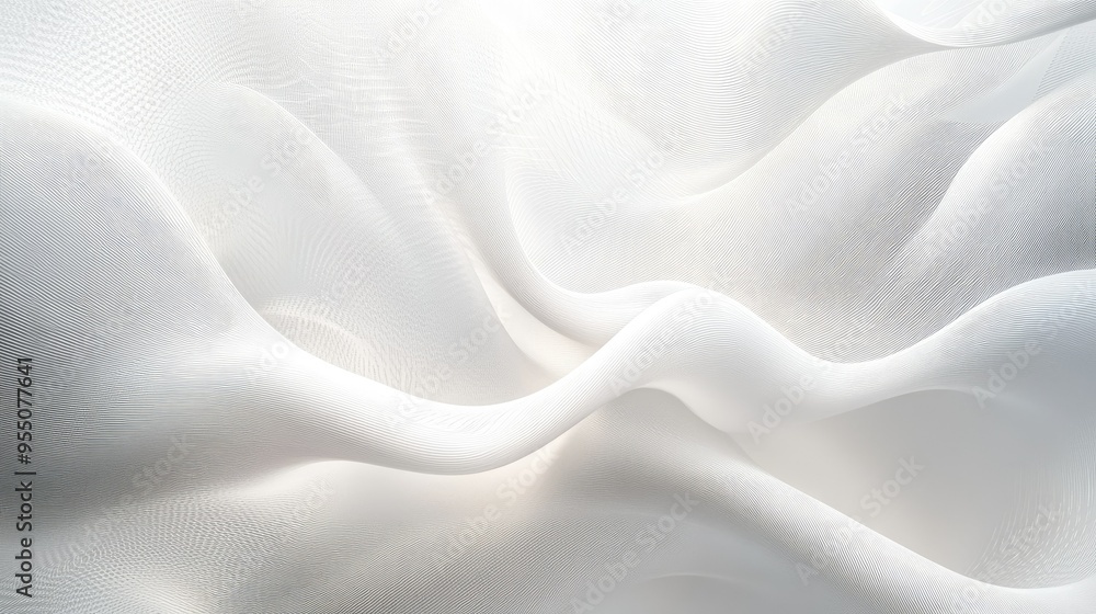 Obraz premium Abstract white background with flowing lines and subtle patterns, adding a sense of harmony and movement.