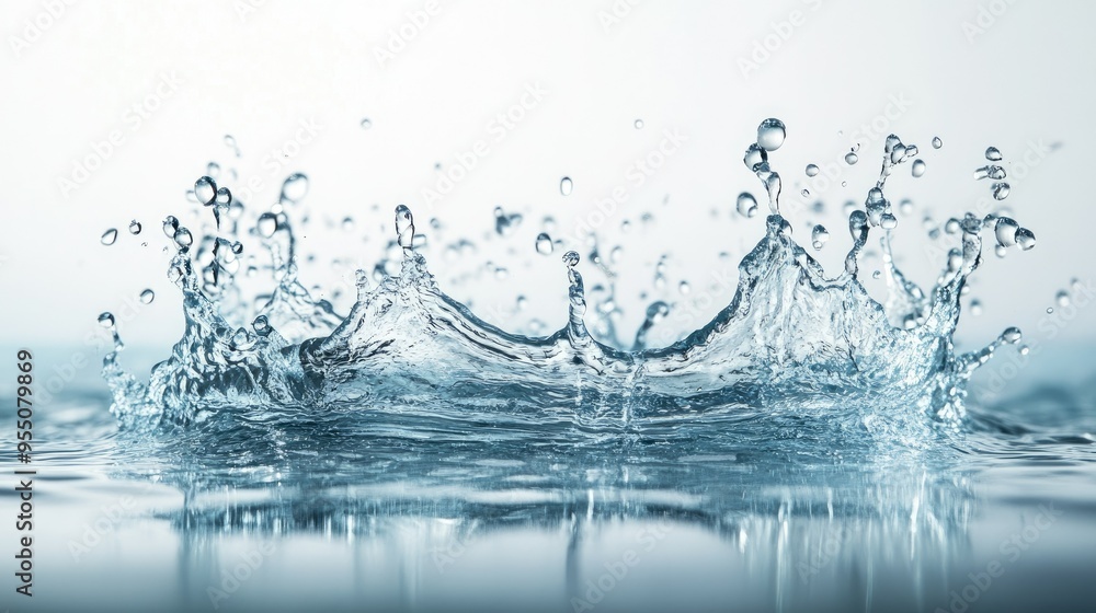 Abstract water splash with droplets frozen in mid-air, creating a dynamic and energetic background Abstract water splash with droplets frozen in mid-air, creating a dynamic and energetic background