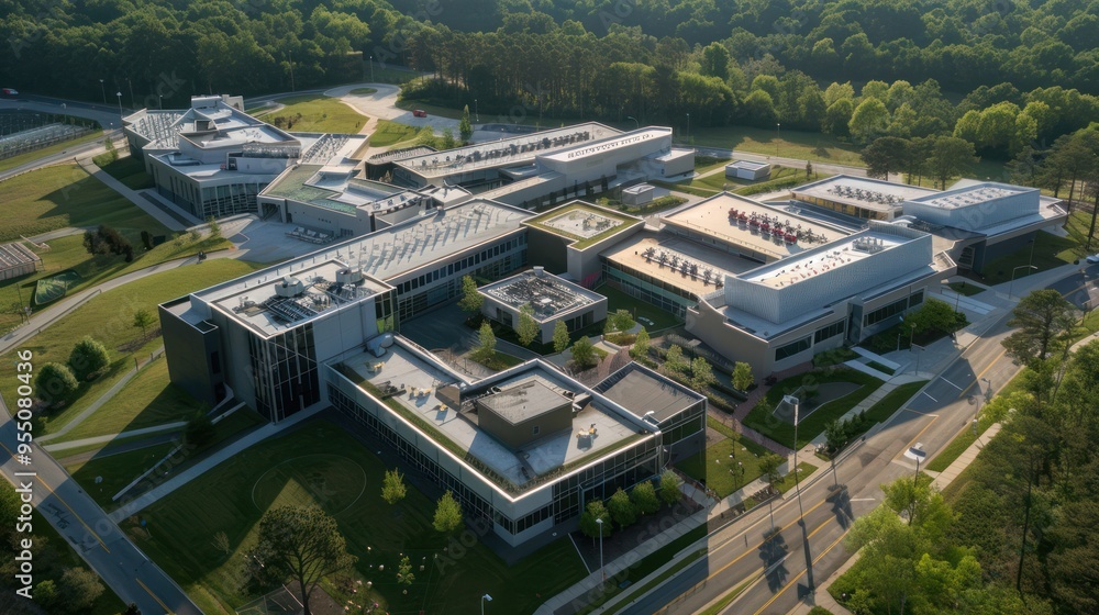 Aerial View of a Modern Campus Aerial View of a Modern Campus