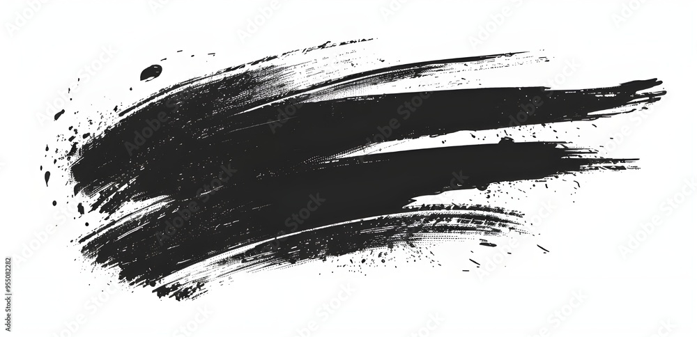 Black brush strokes on a white background vector illustration. Black brush strokes on a white background vector illustration.