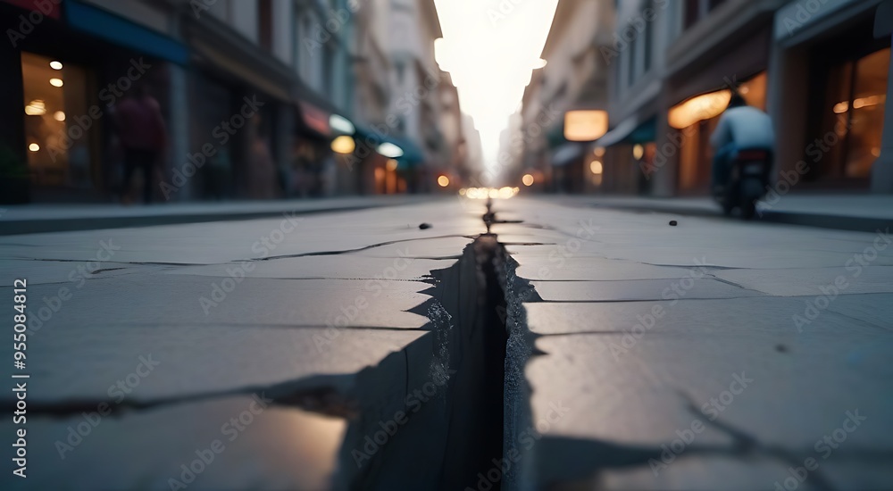 massive crack splitting city center result earthquake massive crack splitting city center result earthquake