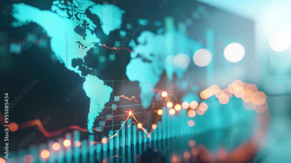 A conceptual image illustrating global market expansion, featuring a world map overlaid with upward-trending financial graphs and charts. The design emphasizes financial growth and international A conceptual image illustrating global market expansion, featuring a world map overlaid with upward-trending financial graphs and charts. The design emphasizes financial growth and international