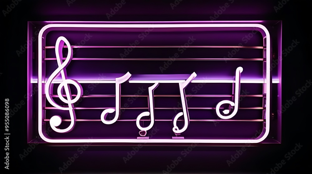 neon sign featuring treble clef frame perfect wall decoration cover designs symbolizing music notes neon sign featuring treble clef frame perfect wall decoration cover designs symbolizing music notes
