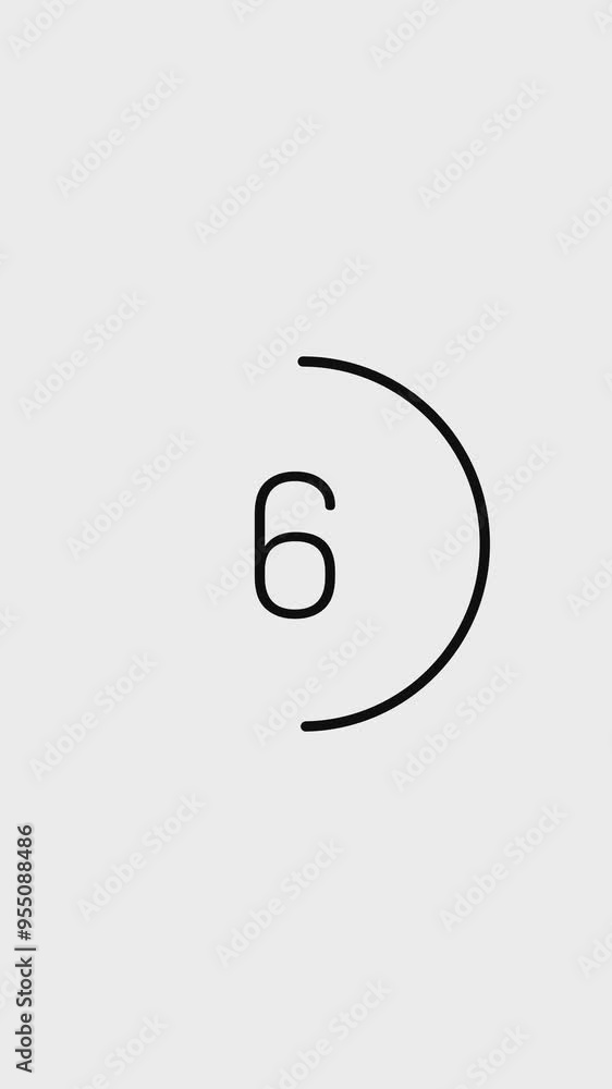 Minimalist countdown animated showing a 10 second countdown. Black circle design flat on white background. Vertical video 4k. Minimalist countdown animated showing a 10 second countdown. Black circle design flat on white background. Vertical video 4k.