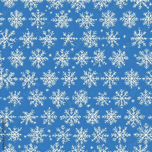 Blue Snowflake Pattern for Winter Seamless Pattern