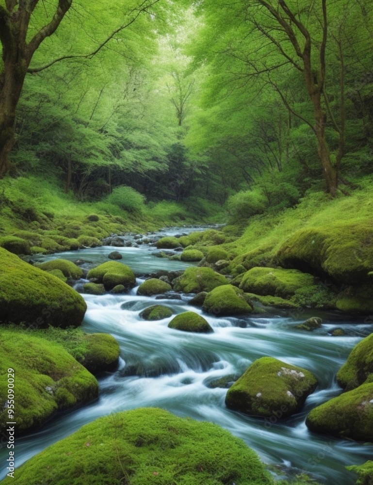 mountain river in the forest mountain river in the forest