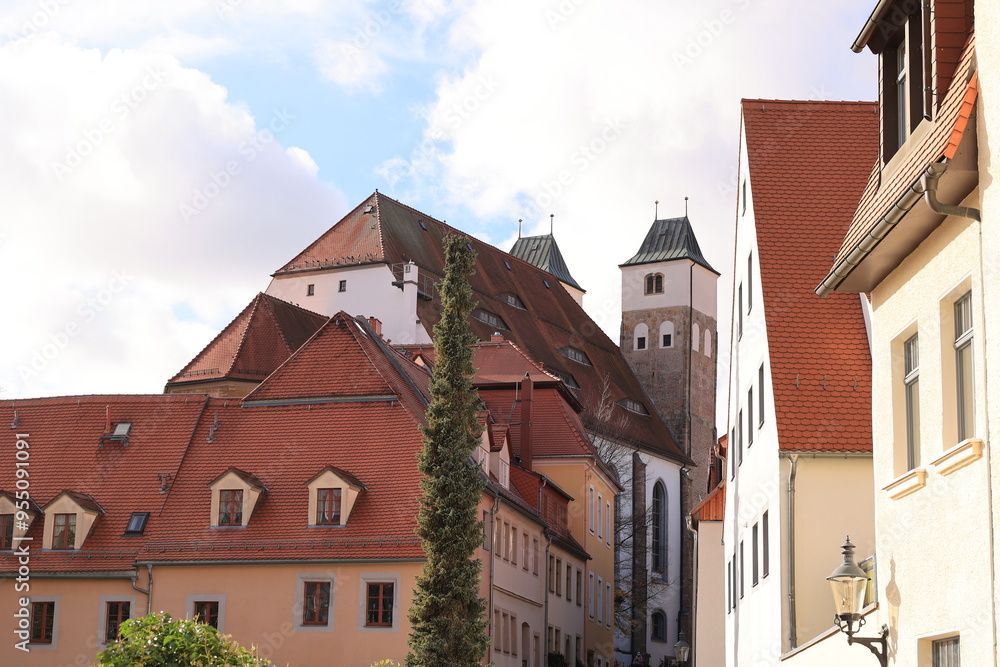 Blick in die Altstadt von Freiberg in Sachsen Blick in die Altstadt von Freiberg in Sachsen