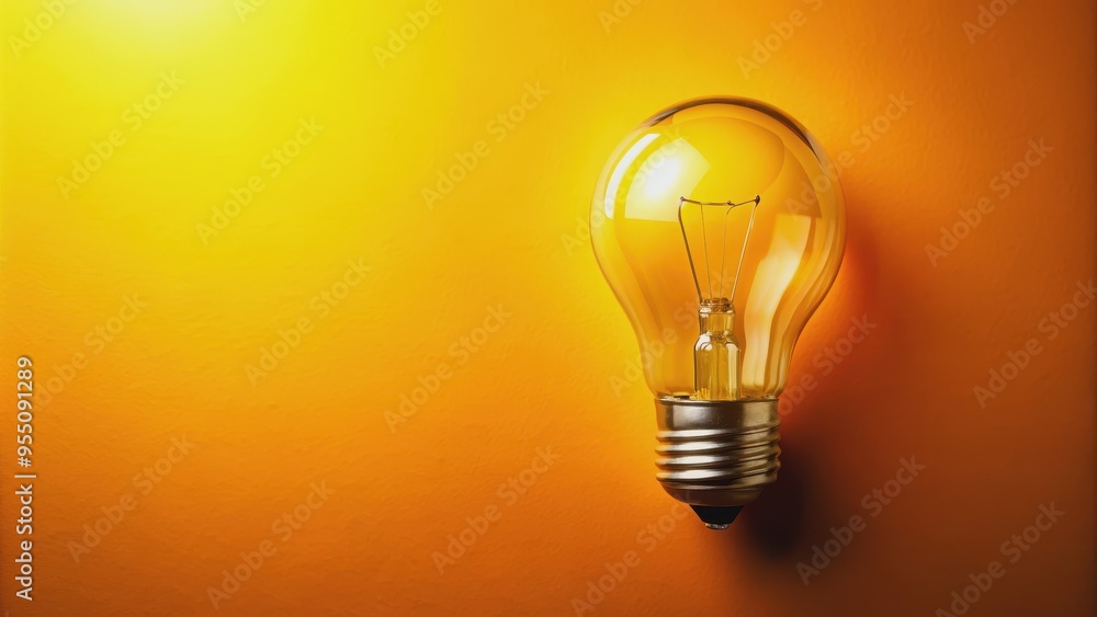 Light bulb glowing brightly on yellow background, innovation, idea, creativity, energy, inspiration, illuminated Light bulb glowing brightly on yellow background, innovation, idea, creativity, energy, inspiration, illuminated