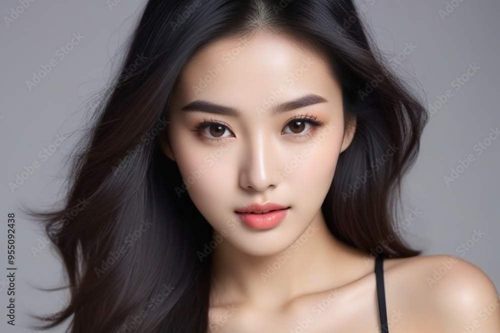 Attractive Girl with Long Hair and Bright Eyes Attractive Girl with Long Hair and Bright Eyes