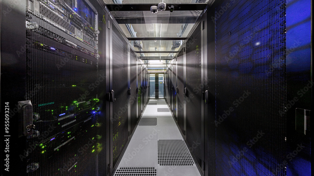 Fényképezés Network servers in a data center