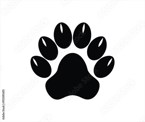 Lion paw print silhouette