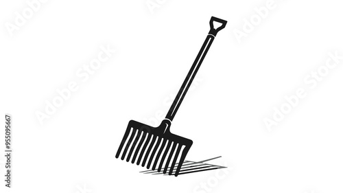Rake silhouette vector illustration.