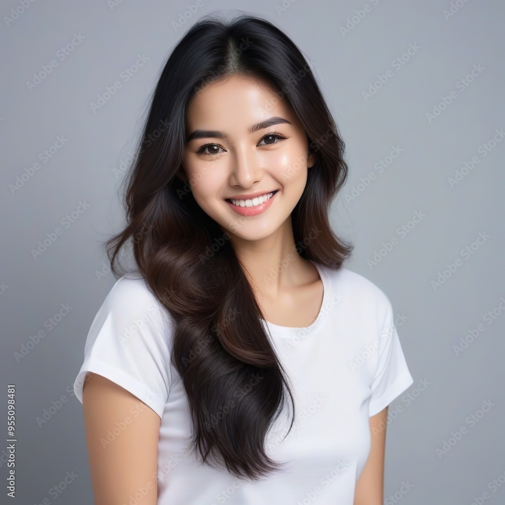 Attractive Girl with Long Hair and Bright Eyes Attractive Girl with Long Hair and Bright Eyes