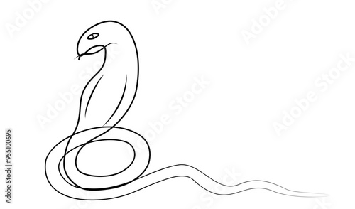 continuous drawing of a snake in one line. vector illustration of an animal.