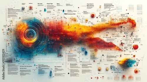 Illustrated mind map animation principles in graphic design including keyframes motion paths and easing effects photo