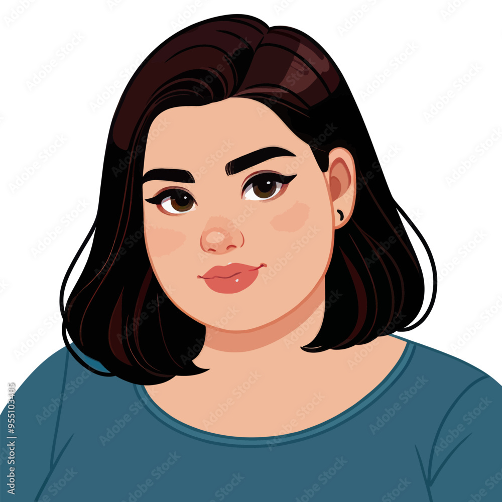 Vector illustration of a young woman's portrait with a calm expression, suitable for avatars and profile images. Vector illustration of a young woman's portrait with a calm expression, suitable for avatars and profile images.