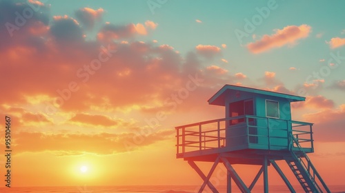 Standing guard in front of the setting sun