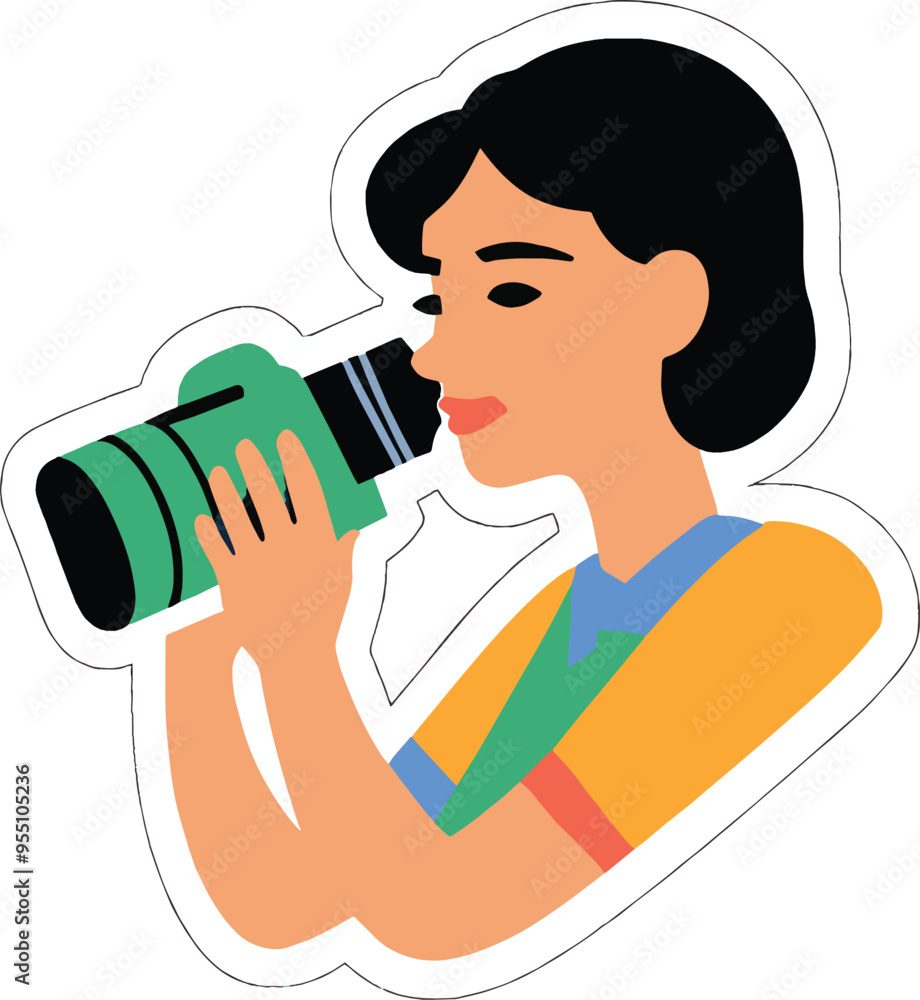 professional videographer icon sticker holding camera professional videographer icon sticker holding camera