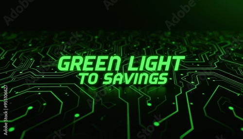 Green Light to Savings - Circuit Board Background