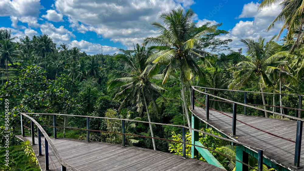 Fototapeta premium Viewpoints with the jungle in the background - Bali, Indonesia