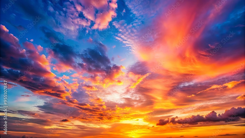 Summer sky background with hues of pink, orange, and blue during sunset Summer sky background with hues of pink, orange, and blue during sunset