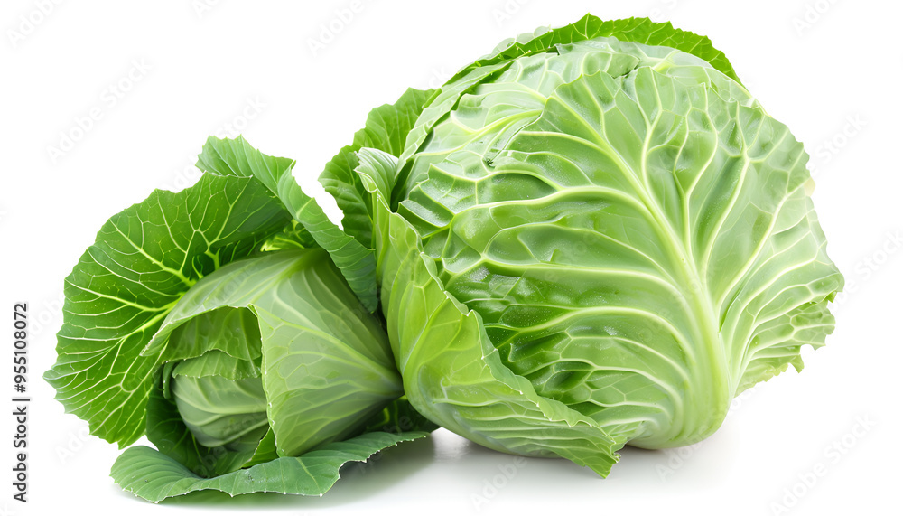 Green cabbage isolated on white background with clipping path and full depth of field Green cabbage isolated on white background with clipping path and full depth of field