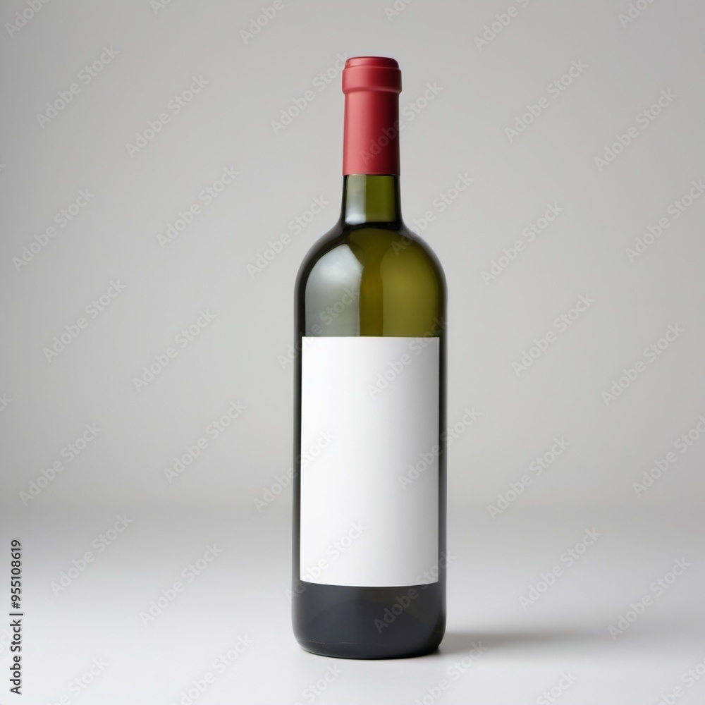 bottle of wine against a plain gray background. bottle of wine against a plain gray background.