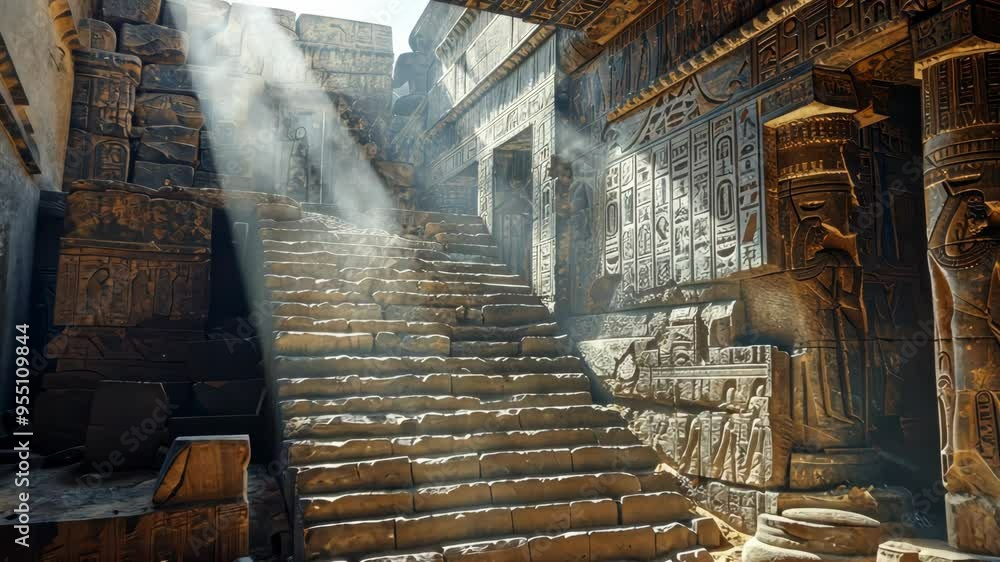 Exploring an ancient altar and stone steps in a hidden temple ...