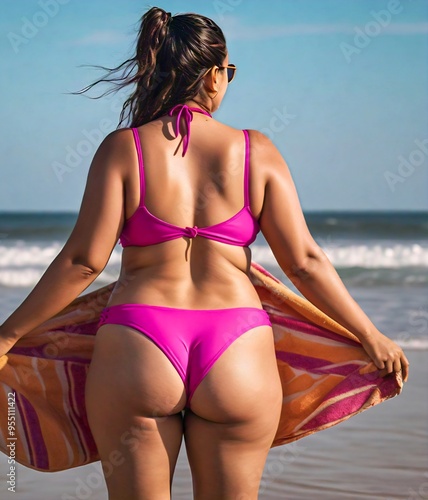 woman in bikini on beach