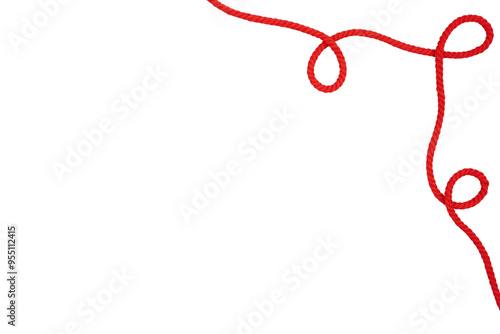 Border red rope isolated transparent photo