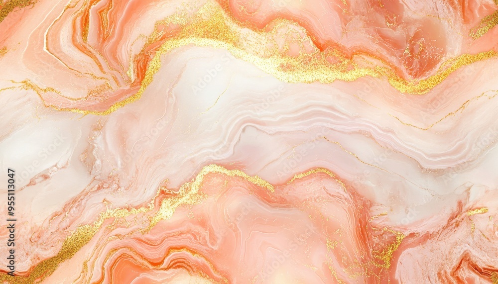 Beautiful abstract marble pattern with peach and gold hues, perfect for backgrounds and decorative design projects. Beautiful abstract marble pattern with peach and gold hues, perfect for backgrounds and decorative design projects.
