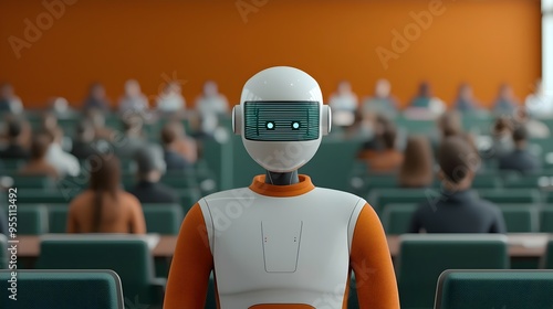 Students Engage with AI-Powered Tutors in Modern University Lecture Hall