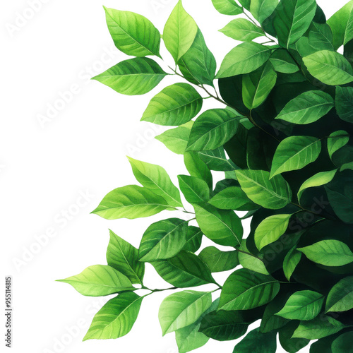 Vibrant green leaves create a lush, natural background, perfect for enhancing eco-friendly themes and botanical designs.