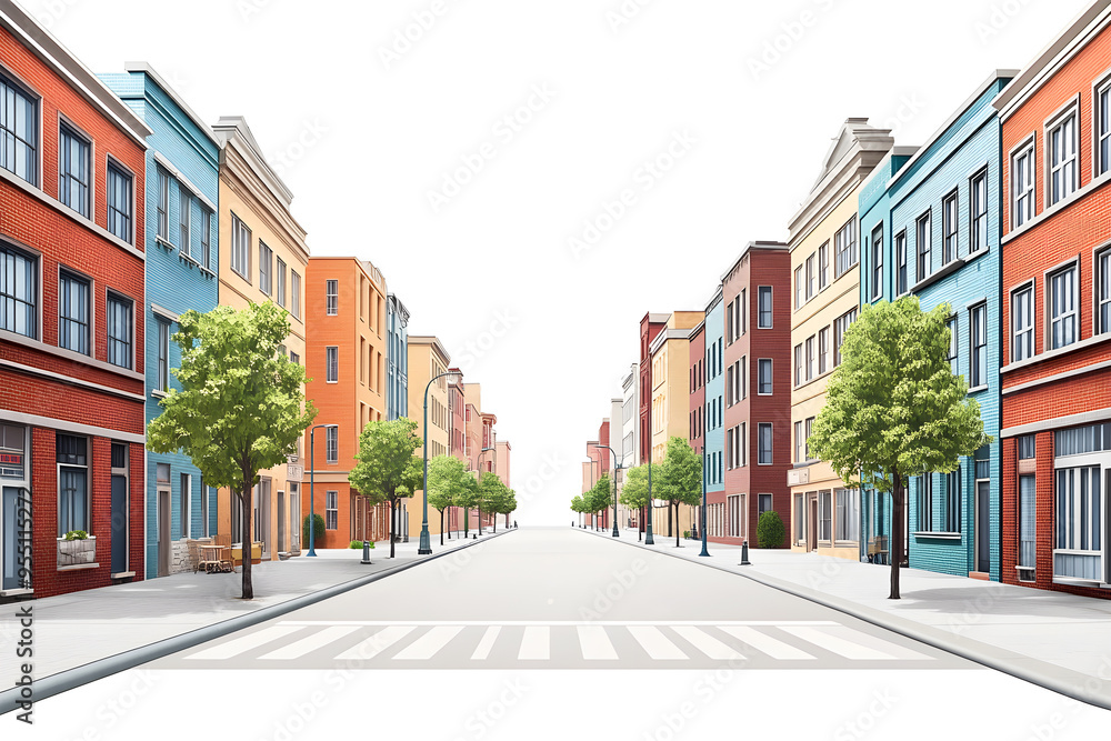 Fototapeta premium Beautiful view of American city streets and buildings