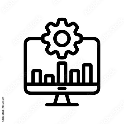graphic setting advertising icon line vector design