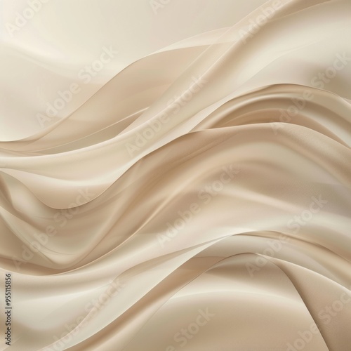 Cream Colored Silk Fabric Draped and Flowing