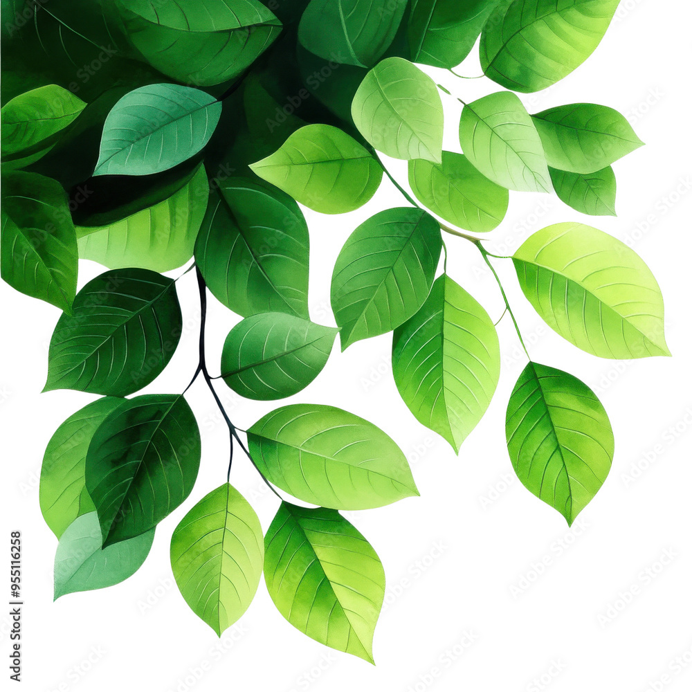 Vibrant green leaves showcasing the beauty of nature, perfect for designs, illustrations, or backgrounds emphasizing freshness. Vibrant green leaves showcasing the beauty of nature, perfect for designs, illustrations, or backgrounds emphasizing freshness.