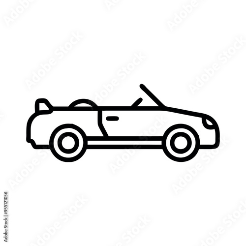 cabriolet car outline drawing.